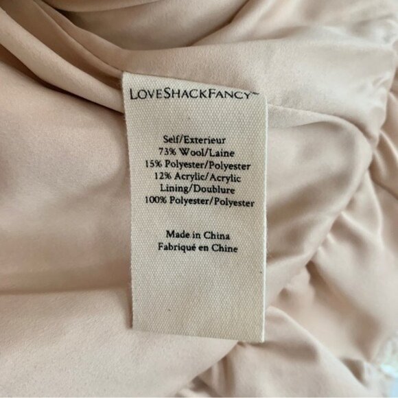 [🌟 PRICE FIRM] LoveShackFancy Puff-Shoulder Houndstooth Boucle Tweed Jacket - Picture 12 of 15